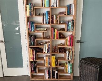 Solid wood modern bookshelf