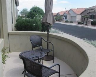 Nice Outdoor Setting/Views, Accent Furniture & Umbrella with Stand