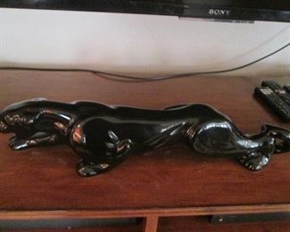 Vintage Black Jaguar Sculpture