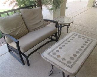 46" Glider & 42" Coffee Table + Several Accent Tables