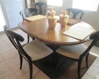 48"Round Table & 6-Side Chairs By Ethan Allen,             1-18" Leaf