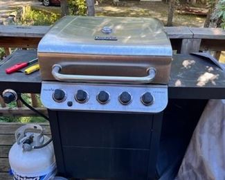 CharBoil Gas Grill with propane tank