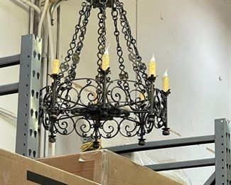 Solana Beach Iron chandelier - hanging 