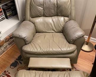 Grey recliner : 39"w 34"d 38"t                                                                  $25.00