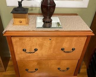 Wood File Cabinet #1: 32"w 16.5"d 30"t                                         $80.00