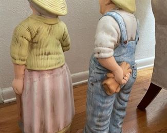 Mom and Pop Farmer Figurines ceramic 28"t 9"w                         $54.00 pair