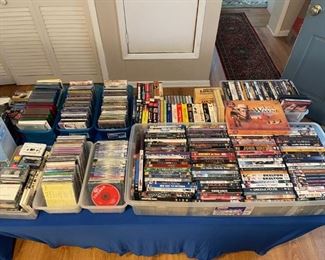 DVD's, VHS, Books on tape, CD's, cases, etc