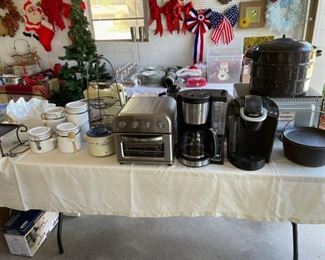 Coffee makers, pots, storage containers, etc