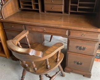 Roll Top Desk #2 : 53” w 24.5”d 44.5” t
$150.00  w chair