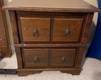 3 piece set : Headboard and bed frame 62.5” w 43.5” t, dresser w mirror: 60” w 18” d 71” t, (1) night stand: 22” w 16” d 23.5” t
$175.00