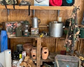 Camping gear, deer tree stand, pots and more!
