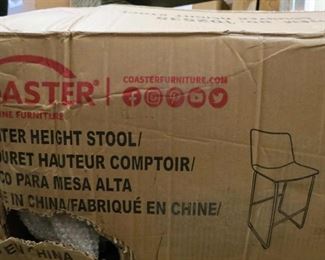 #7    COASTER- #102535 ARMLESS COUNTER HEIGHT STOOL     (Box contains 2 Stools)