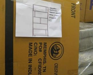 #8  CVFNR5002 Berkley Narrow Metal and Glass Etagere 