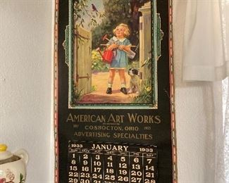 1933 wall calendar