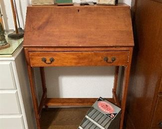 small drop-front desk, Coats and Clarks zippr store display