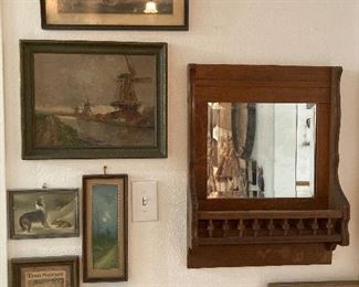 antique mirror, vintage wall art