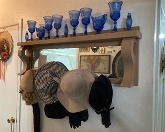 mantle mirror, Avon blue Americana collection