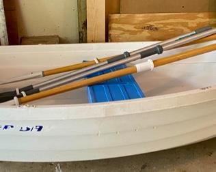 8' 2" Walker Bay Row Boat/Dinghy with Oars.  Can be used with small  outboard or Trolling Motor for Fishing.  2  Person Capacity up to 300 lbs.  Model WB8-M