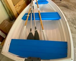 8' 2" Walker Bay Row Boat/Dinghy with Oars.  Can be used with small  outboard or Trolling Motor for Fishing.  2  Person Capacity up to 300 lbs.  Model WB8-M
