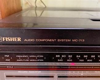 Vintage Fisher MC-713 Audio Component System with 2 Speakers.  Record Turntable, AM/FM Stereo Radio and Dual Cassette.  Works Great!