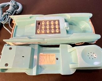 Vintage '57 Chevrolet Corded Telephone. Robins Egg Blue .  Very Nostalgic.