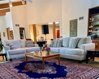 Beautiful Mid-Century Home in Indian Head Park.  The Sofa and Loveseat are less than 1 year old in great condition by Fusion Furniture, Made in USA.  Pictured with the Sofa is a Mid-Century Modern Coffee Table and beautiful rug.