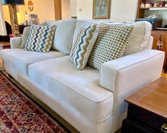 Beautiful 2 Cushion Sofa with Accent Pillows