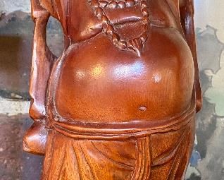Happy Buddha carved in Rosewood