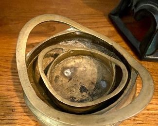 2 Brass 3 Footed Chinese Censor Bowls used as incense burners.    