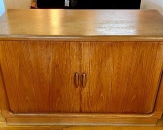 Dyrlund Mid-Century Danish Modern Tambour Doors Credenza