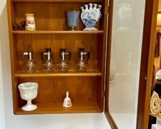 Dyrlund Mid-Century Danish Modern Glass Door Wall Cabinet