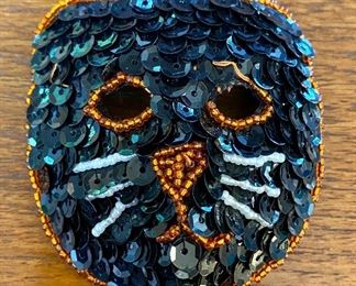 3" x 3" Beaded Cat Mask