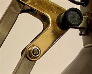 Extra Large Adjustable Mid-Century Modern Lamp, Industrial/Drafting Light with Brushed Nickel over Brass.  Very Functional  and Flexible