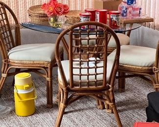 Rattan table and 4 chairs