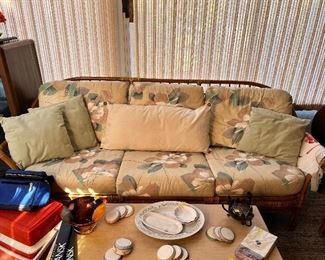 Rattan wicker 2 piece sofa set. Great condition.