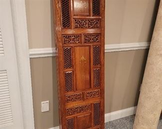 (2) Moroccan Style Pierced Wood 4-Panel Floor Screen $500