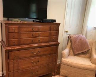 Chest of Drawers, TV, Chair