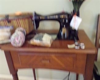 vintage singer sewing machine & notions