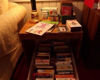 books & lamp table