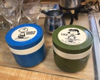 Vintage Lucy & Charlie Brown thermoses