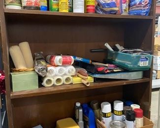 Cleaning supplies, paint supplies, etc.