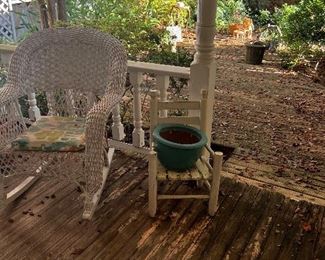 Wicker and children’s rockers