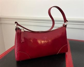 Monsac red leather handbag