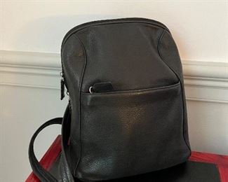 Tignanello black leather back pack