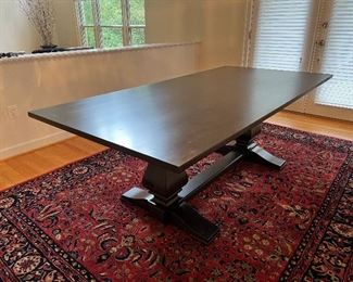 Ethan Allen Black Wooden Dining Table (42"W x 86"L x 30"H)