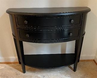 Black distressed wood 2 drawer entrance table