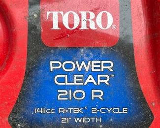 Toro Power Clear 210R gas/oil mix powered Snow Blower