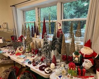 Huge assortment of xmas decorations and trees