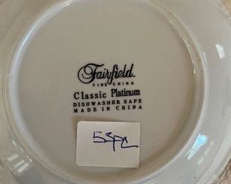 Fairfield Classic Platinum China set (53pc)