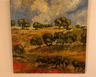 Landscape Oil on Canvas signed by Miralili